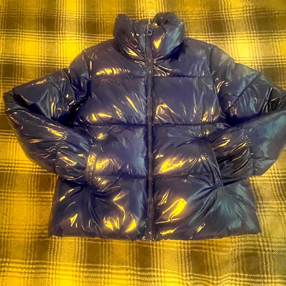 Noize Blue Puffer Jacket with Quilted Design and Stand-Up Collar